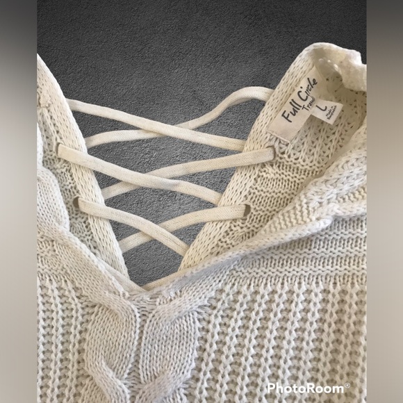 Full Circle lace up back sweater - Picture 2 of 3